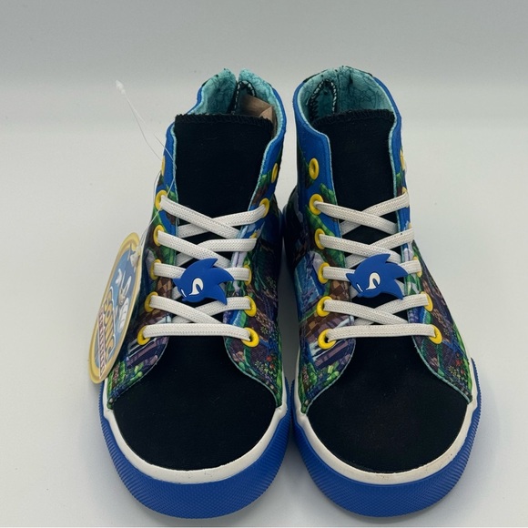 NWT Sonic The Hedgehog Sega High Top Canvas 2D Graphics Rear Zip Lace Up Design - Picture 3 of 12